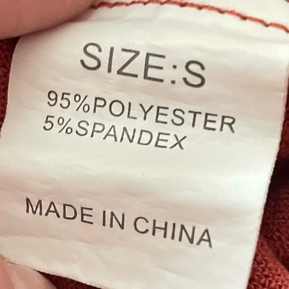 HUUSA Women's Orange Rust Ruffle Shorts with Pockets, Small - Picture 6 of 10